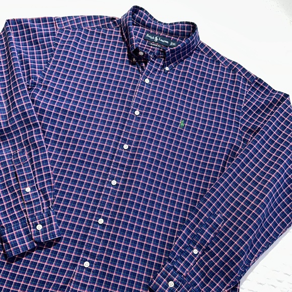 Ralph Lauren Classic Fit Plaid Button Up Shirt. 100% Cotton. Size X-Large. - Picture 3 of 9